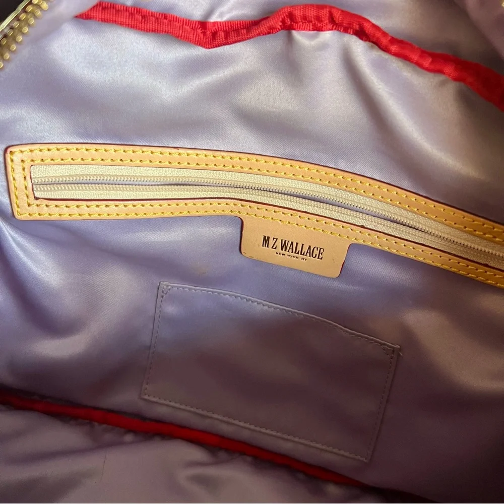Gorgeous MZ Wallace plum nylon Clara satchel with leather trim & brass h…